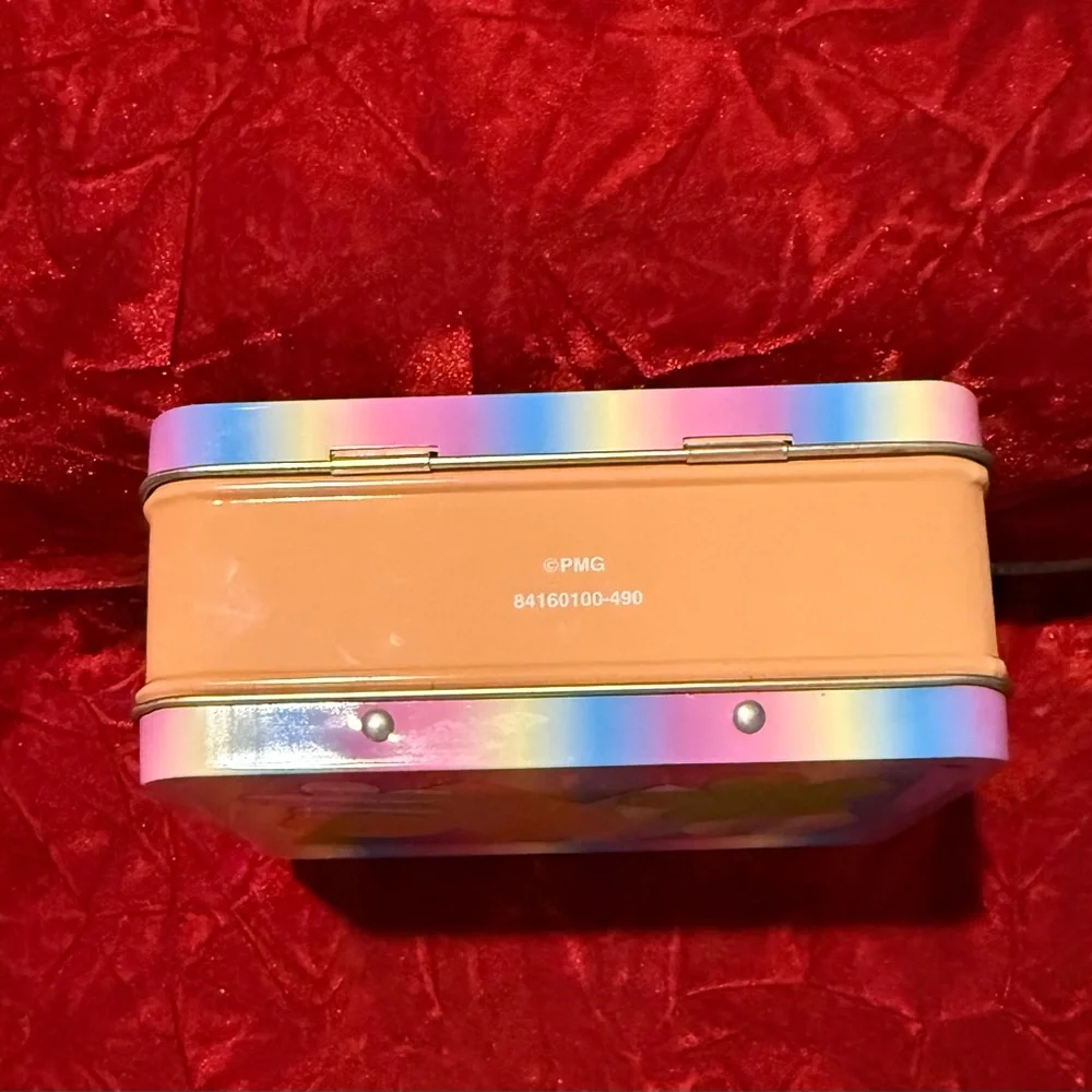 Vintage 1990s Hearts Flowers Tin Trinket Box • Mini Metal Box